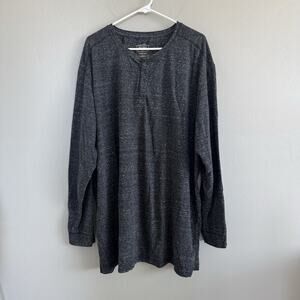 Foundry Supply Men’s Long Sleeve Henley Shirt 2XLT Young Men’s Gray Black